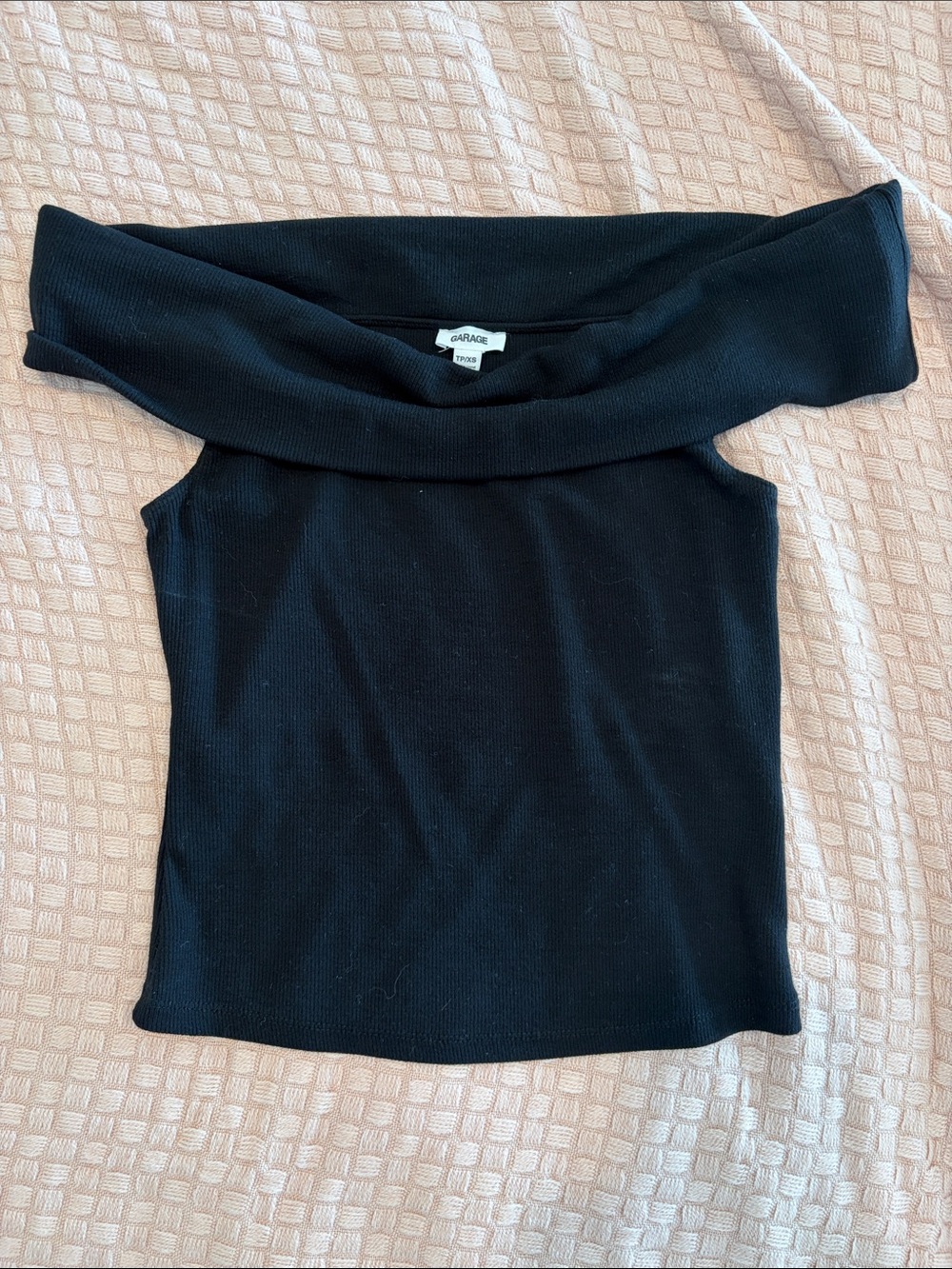 Garage Black Off-shoulder top